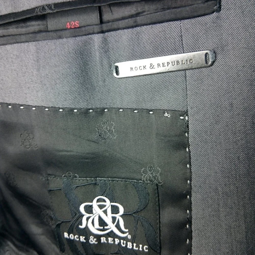 Rock & Republic 42S Gray Suit Blazer Sports Coat